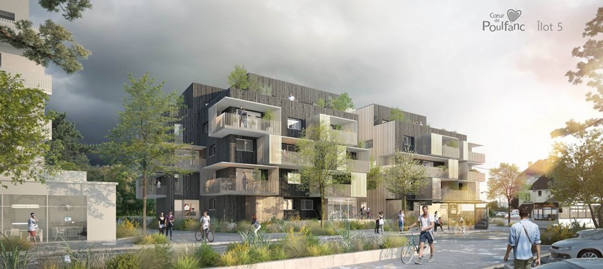 Ilot 5 - 22 logements - livraison fin 2022 - Bâtiment responsable (E+ C-) et Habitat participatif